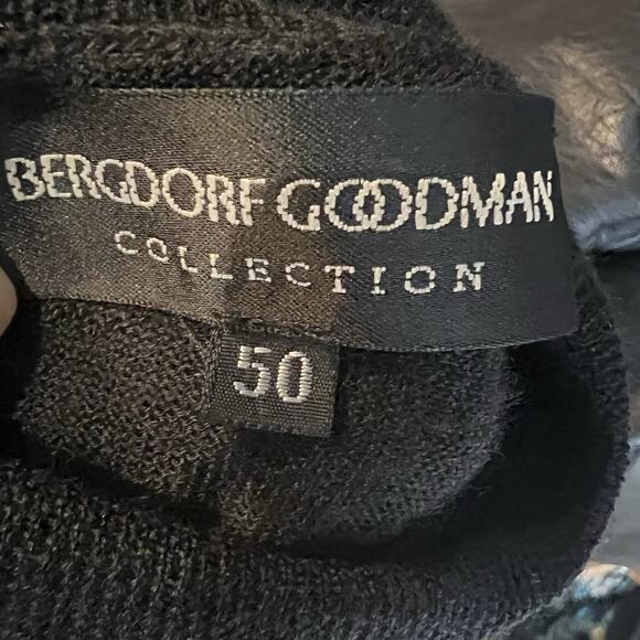 Bergdorf Goodman Black Cashmere Silk Turtleneck Sweater Womens Large - Picture 4 of 6